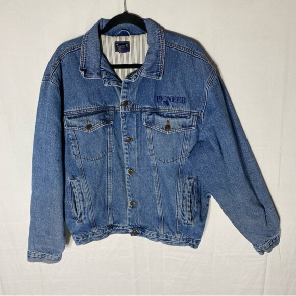 Vintage Texx Blue Denim Cotton Lined Trucker Jacket Jean Jacket M - Picture 1 of 13